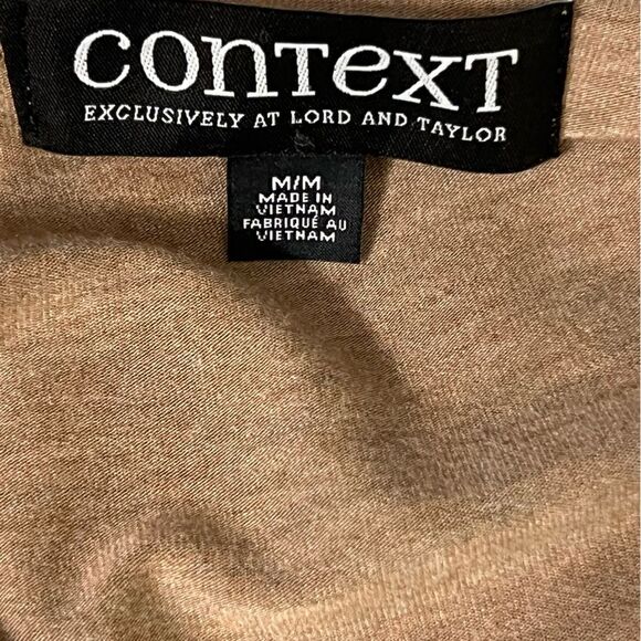 Lord & Taylor Context Tan Cardigan Size M Open Front Lightweight Flowy Layers - Picture 5 of 7